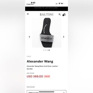 Alexander Wang Black and Silver Embellished Slides